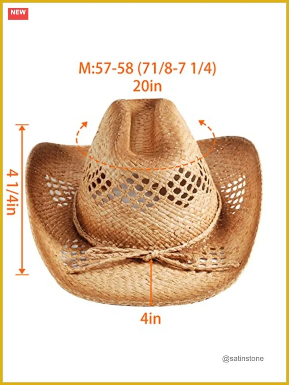 Classic Straw Cowboy Hat with Shapeable Brim - Raffia